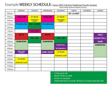 SCHEDULE OF COLLEGE .
